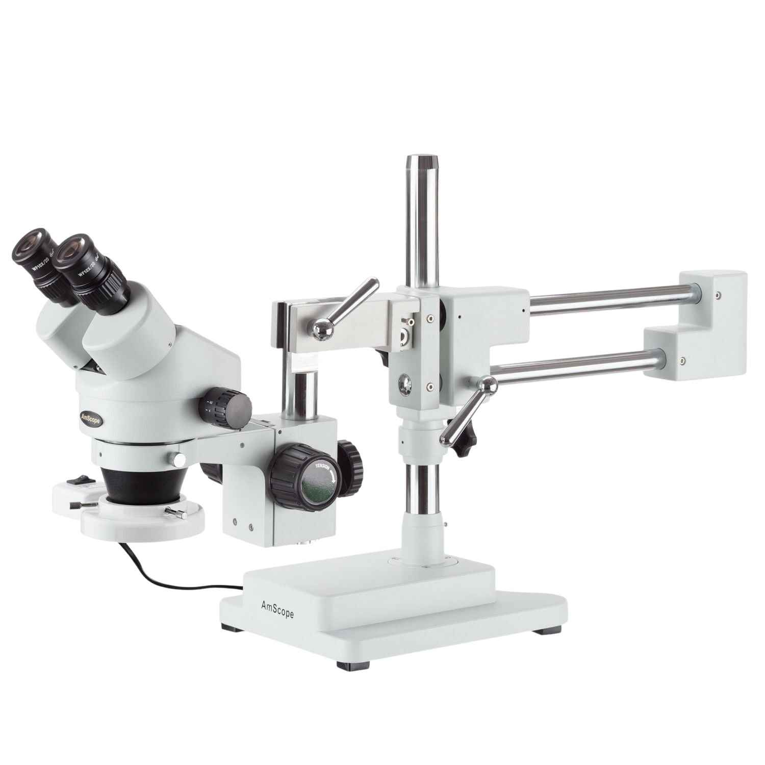 Amscope SM-4BZ-FRL 3.5X - 90X Binocular Stereo Boom Microscope Plus Ring Light New