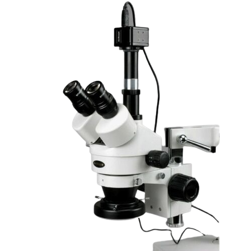 Amscope SM-4TX-144A 3.5X - 45X Trinocular Stereo Microscope with 4 Zone 144 LED Ring Light New