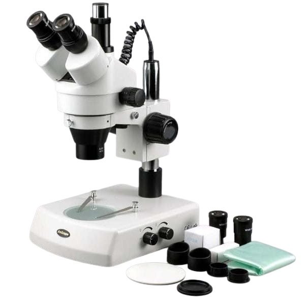 Amscope SM-2TZ-3M 3.5X - 90X Stereo Zoom Microscope with Dual Halogen Lights Plus 3MP Camera New