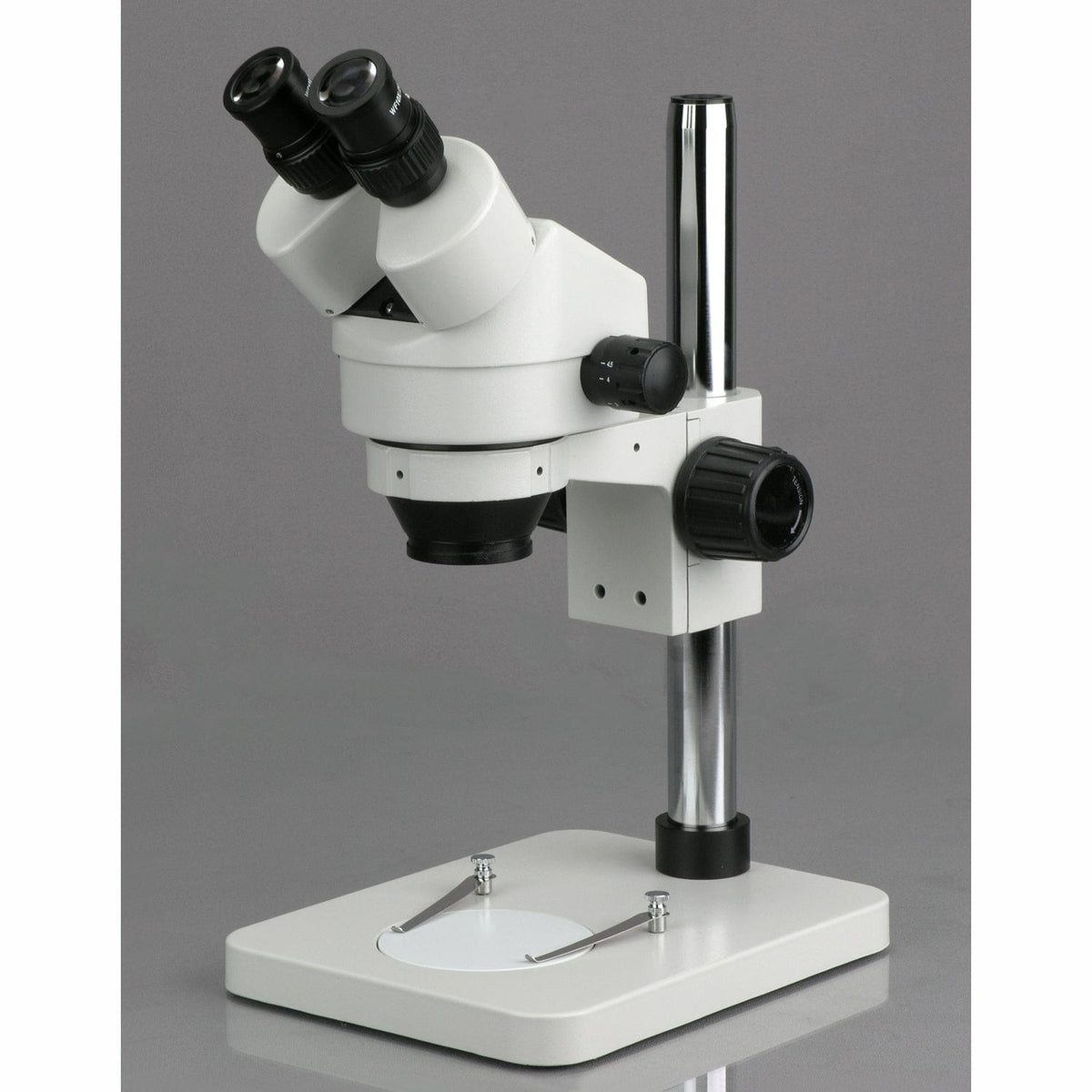 Amscope SM-1BSL-64S-V331 7X - 45X Stereo Binocular Microscope with 14 Inch Pillar Stand and 64 LED Ring Light New