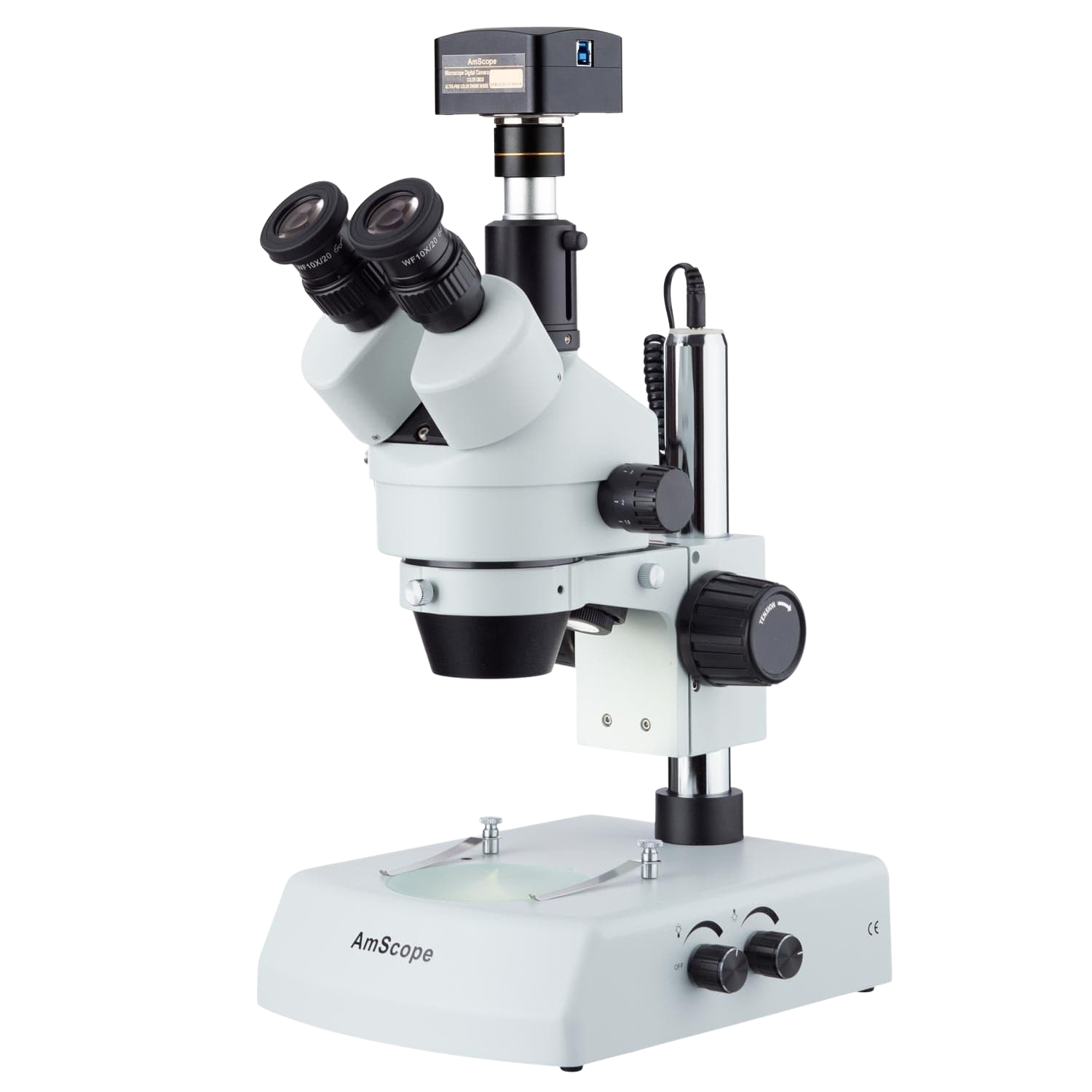 Amscope SM-2TY-LED-5M3 7X - 90X LED Trinocular Zoom Stereo Microscope with 5MP USB3 Camera New