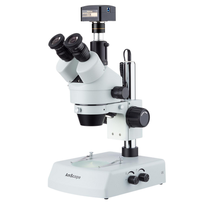 Amscope SM-2TY-LED-5M3 7X - 90X LED Trinocular Zoom Stereo Microscope with 5MP USB3 Camera New