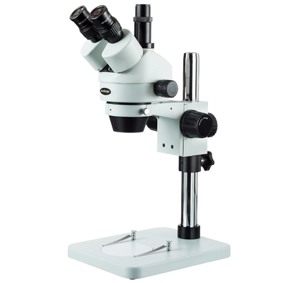 Amscope SM-1TS-V203 7X - 45X Zoom Trinocular Stereo Microscope with Table Pillar Stand New