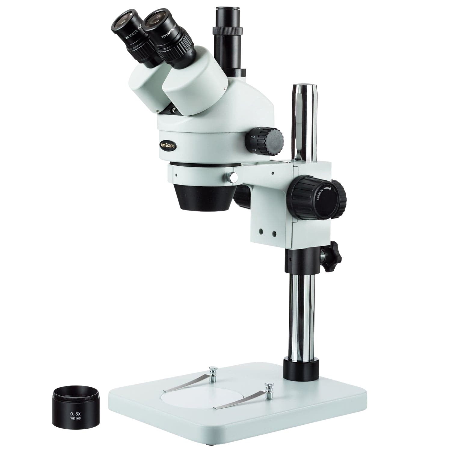 Amscope SM-1TSX-V203 3.5X - 45X Zoom Trinocular Stereo Microscope with Table Pillar Stand New