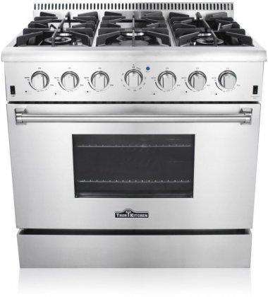 Thor Kitchen HRG3618U 36 in. Professional Gas Range Oven 6 Burners Blue Porcelain Interior Stainless Steel New