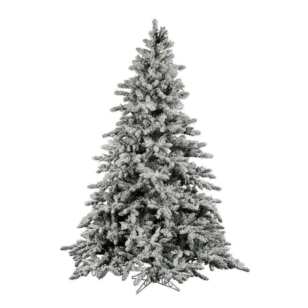 Vickerman A895175 Flocked Utica Fir Christmas Tree with 1650 PVC Tips 7.5 Ft X 65 Inches Stand Included Unlit New