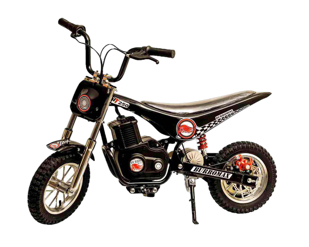 Burromax TT250 24V 250W Kids Off Road Electric Ride On Mini Pocket Dirt Bike Black New