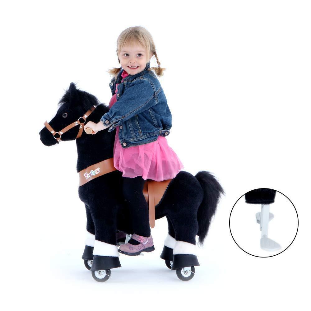 PonyCycle Vroom Rider U Series U426 Ride-On Pony Black With White Hooves Large New