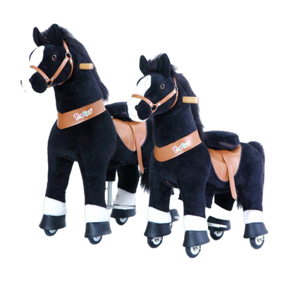 PonyCycle Vroom Rider U Series U326 Ride-On Pony Black With White Hooves Small New