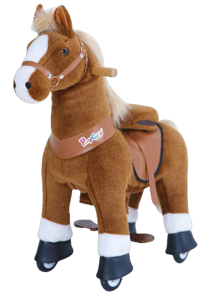 PonyCycle Vroom Rider U Series U424 Ride-on Brown with White Hoof Large New