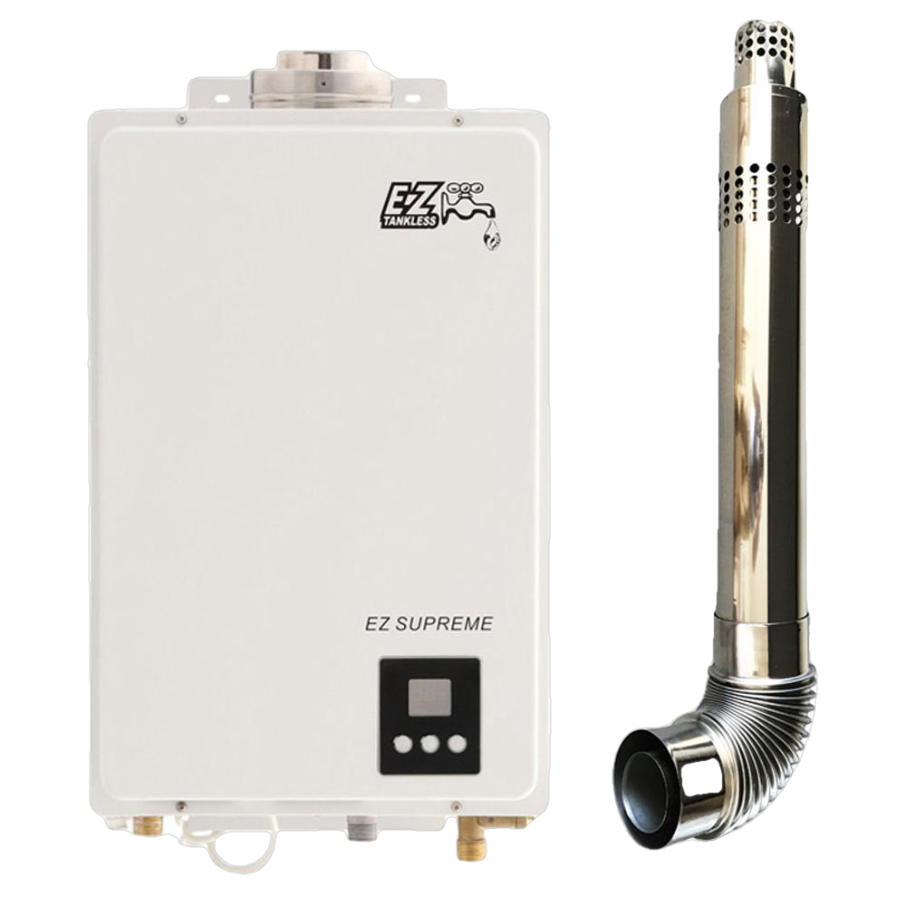 EZ Tankless EZSUPNG Indoor Supreme on Demand 8.2 GPM 165000 BTU Natural Gas Tankless Water Heater with Direct Vent Flue Pipe Kit New