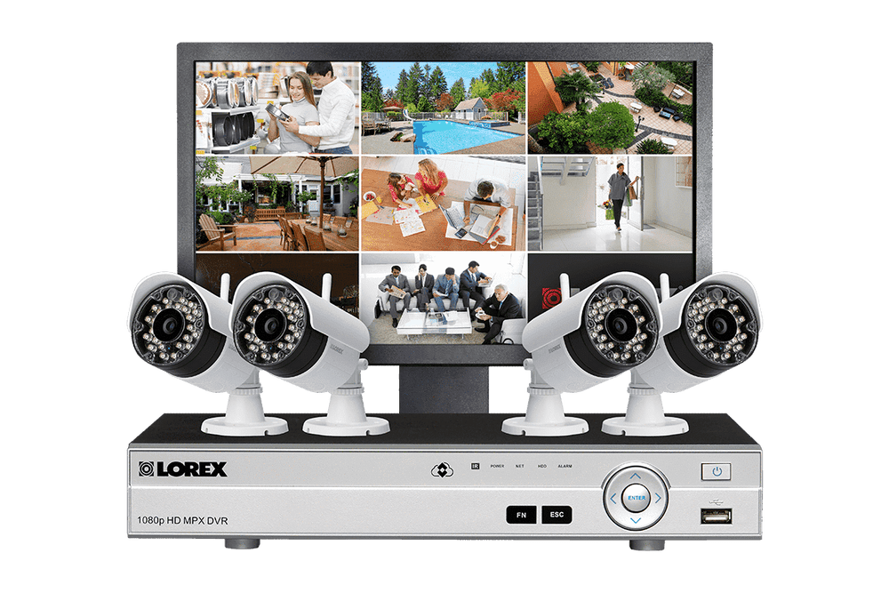 Lorex LW84MW HD 4 Camera 8 Channel DVR and Monitor Indoor/Outdoor Surveillance Security System New