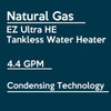 EZ Tankless EZULTNG Ultra HE on Demand 4.4 GPM 70000 BTU Natural Gas Condensing Tankless Water Heater New